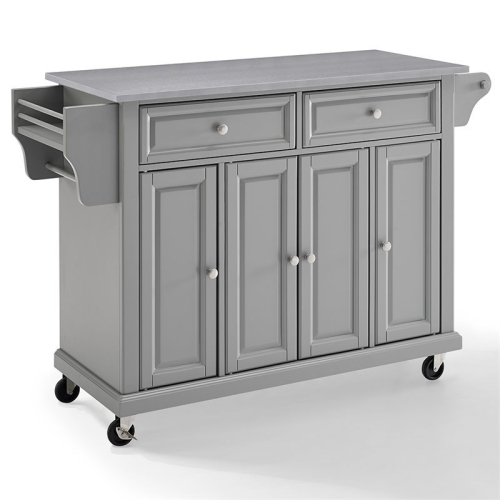 CROSLEY FURNITURE  Stainless Steel Top Kitchen Cart In In Gray