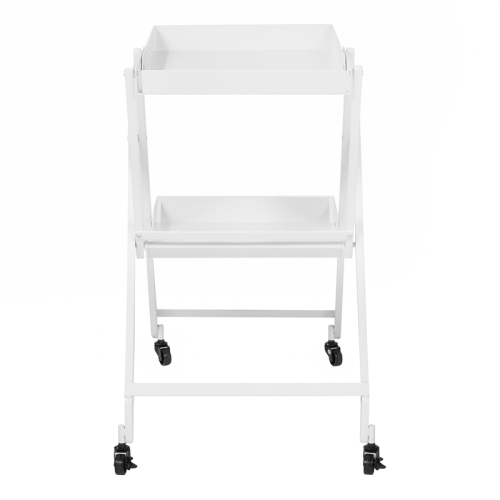 Furniture of America Prescotty Contemporary Metal Foldable Serving Cart in White