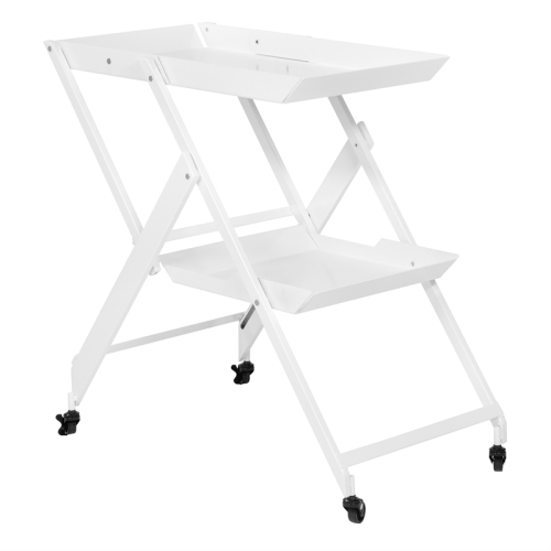 Furniture of America Prescotty Contemporary Metal Foldable Serving Cart in White