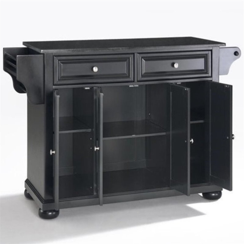 PEMBERLY ROW  Granite Top Kitchen Island In In Black