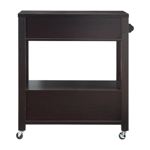 Furniture of America Arton Contemporary Wood 2-Drawer Kitchen Cart in Cappuccino