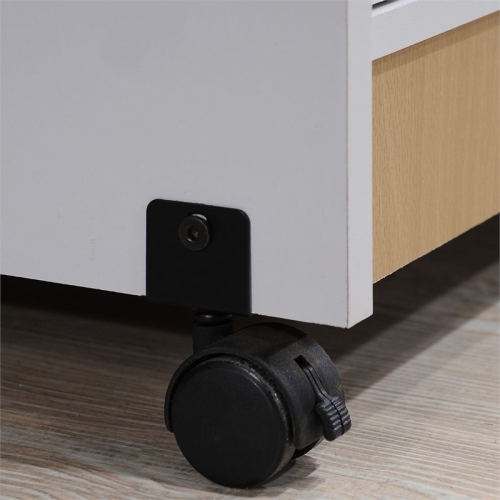 Pemberly Row Microwave Kitchen Cart in White