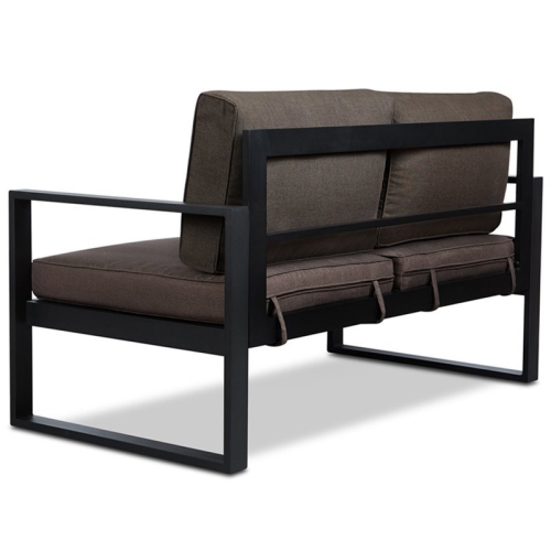 Real Flame Baltic Aluminum Patio Loveseat in Black