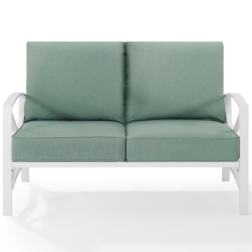 Crosley Kaplan Patio Loveseat in Mist and White