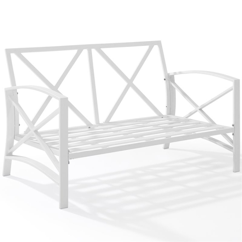 Crosley Kaplan Patio Loveseat in Mist and White