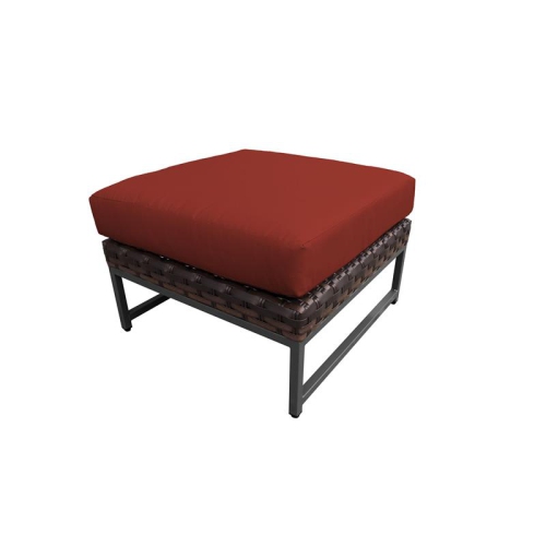 TK CLASSICS  Amalfi Ottoman In Brown And Terracotta