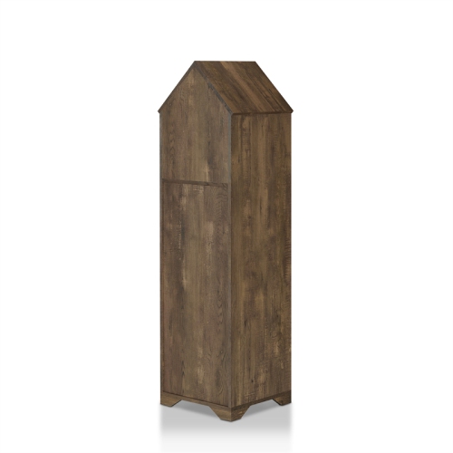 Furniture of America Cruz Rustic Wood 5-Bottle Wine Rack in Reclaimed Oak