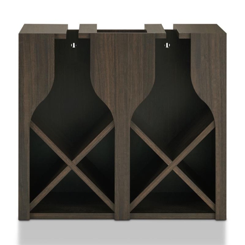 Meuble de 8 bouteilles de vin suspendu Sacha Wood de Furniture of America en wengé brun