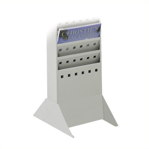 Pemberly Row Steel Magazine Rack Base in Gray