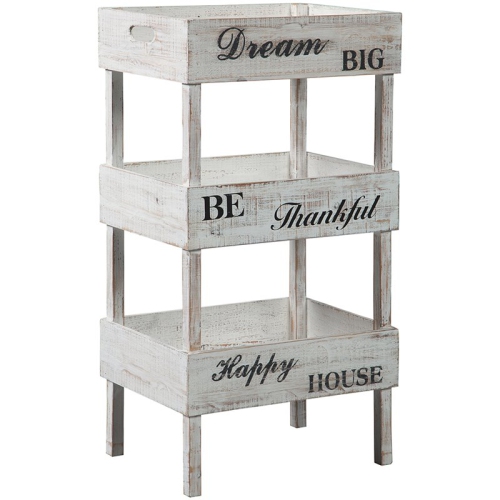 BOWERY HILL  Storage Rack In Antique In White