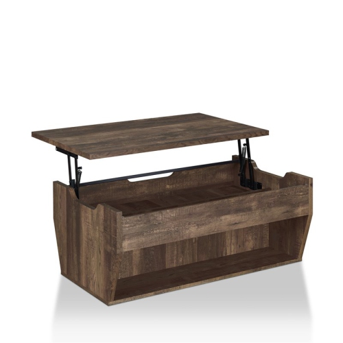 BOWERY HILL  Rustic Wood Storage Coffee Table In Reclaimed Oak