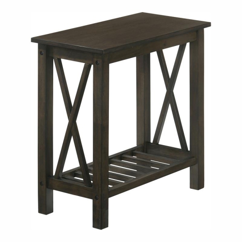 Bowery Hill Contemporary Wood Side Table in Dark Gray