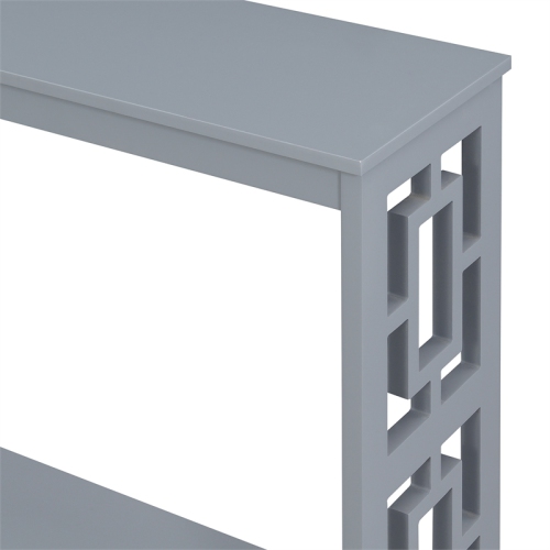 Convenience Concepts Town Square Console Table with Shelf in Gray Wood Finish