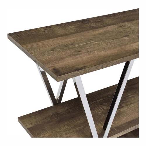 Furniture of America Barrickson Wood Small 3-Shelf Console Table in Dark Oak