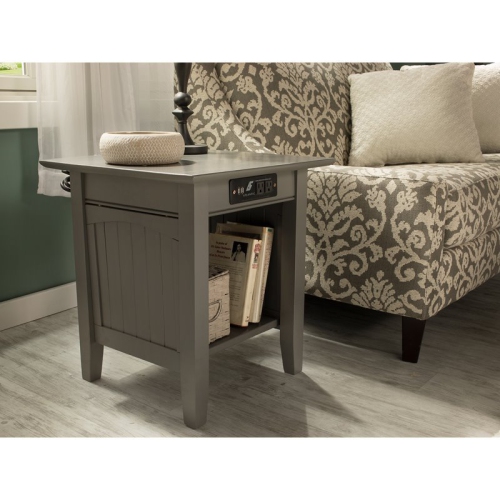 AFI Nantucket End Table with Charger in Grey