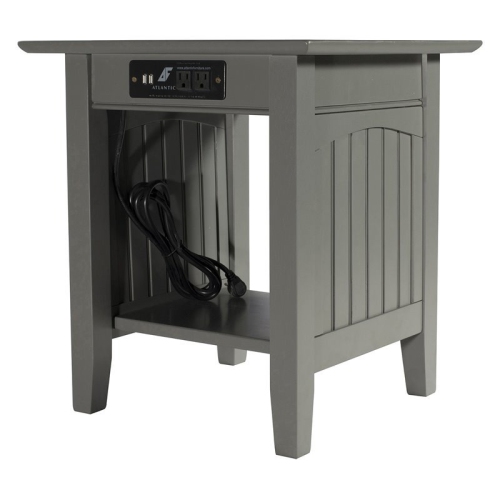 AFI Nantucket End Table with Charger in Grey