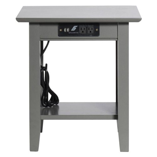 AFI Nantucket End Table with Charger in Grey