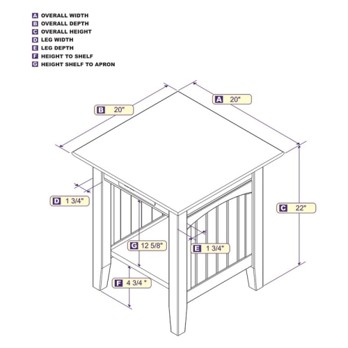 AFI Nantucket End Table with Charger in Grey