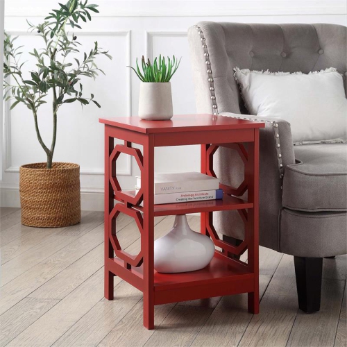 Pemberly Row End Table in Cranberry Red Wood Finish
