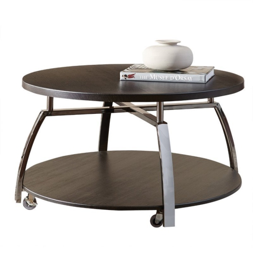 Bowery Hill Round Coffee Table in Black Nickel