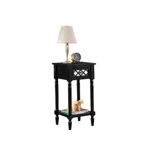Convenience Concepts French Country Khloe Deluxe Accent Table in Black Wood