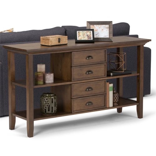 Atlin Designs Console Table in Rustic Natural Aged Brown