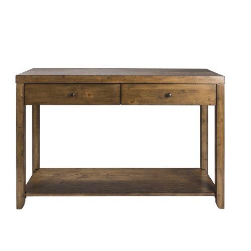 Pemberly Row Transitional Wood Sofa Table in Brown