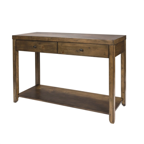 Pemberly Row Transitional Wood Sofa Table in Brown