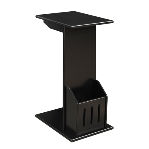 Convenience Concepts Designs2Go Abby Magazine C End Table in Black Wood Finish