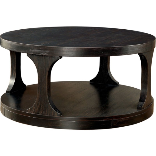BOWERY HILL  Transitional Wood Coffee Table In Antique In Black