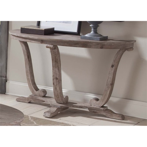 Pemberly Row Contemporary Wood Sofa Table in Gray