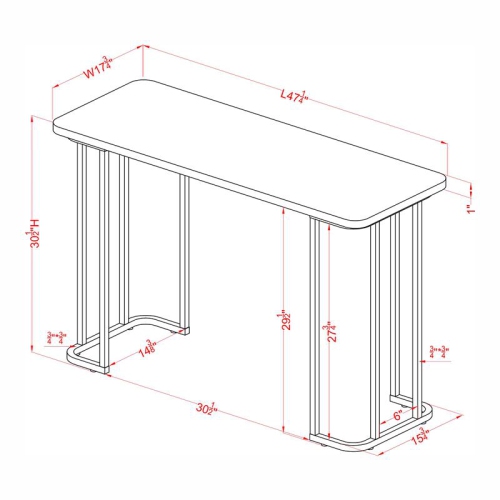 Furniture of America Clotten Contemporary Metal Console Table in Black