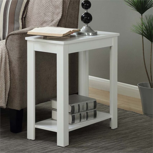 Pemberly Row Chairside End Table in White