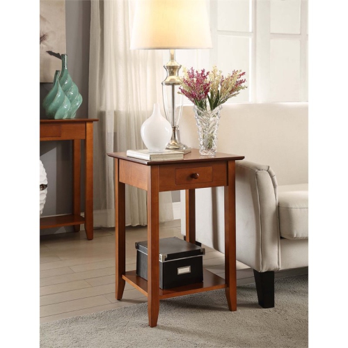 Pemberly Row End Table with Drawer in Cherry Wood