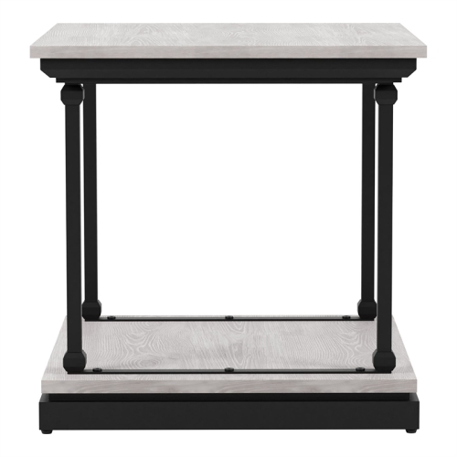 Furniture of America Drewden Transitional Wood End Table in Antique White