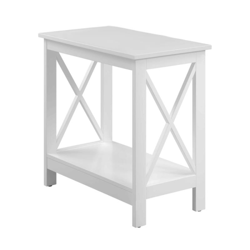 PEMBERLY ROW  Chairside End Table With Shelf In Wood Finish In White