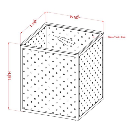 Furniture of America Kelforia Contemporary Glass Top Side Table in Gray