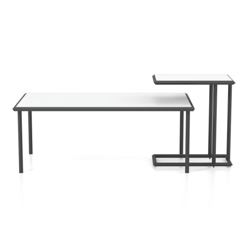 FURNITURE OF AMERICA  Onnah Contemporary Metal 2-Piece Coffee Table Set In In White