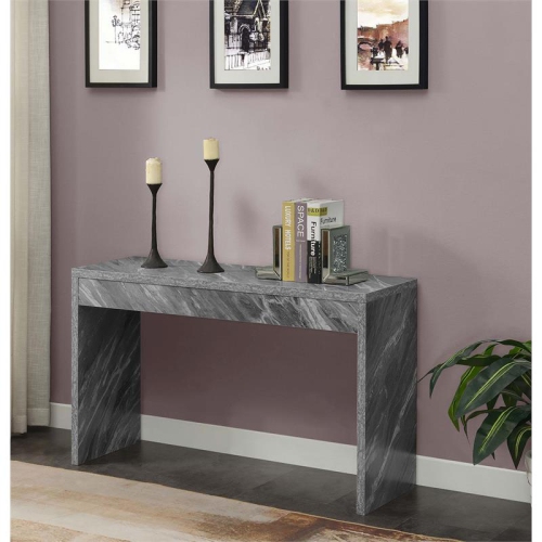 Convenience Concepts Northfield Hall Console Table/Desk in Gray Faux Marble Wood