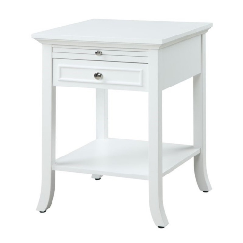 Pemberly Row End Table in White Wood Finish