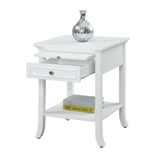Pemberly Row End Table in White Wood Finish