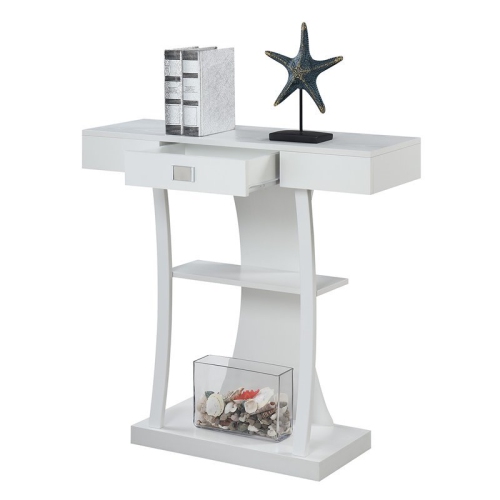 Convenience Concepts Newport Harri Console Table in White Wood Finish