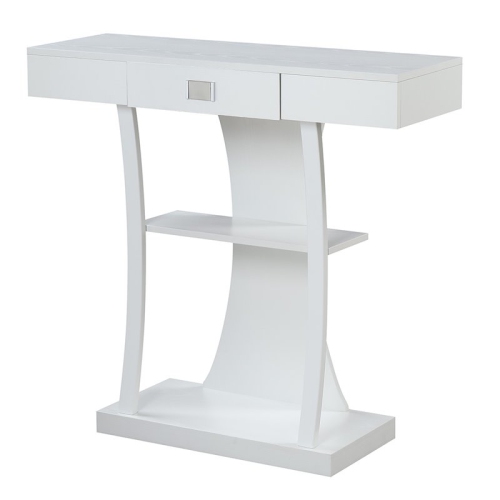 Convenience Concepts Newport Harri Console Table in White Wood Finish