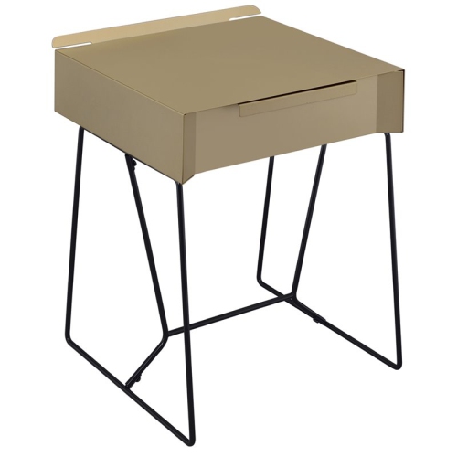FURNITURE OF AMERICA  Eva Contemporary Metal 1-Drawer End Table In Champagne In Gold