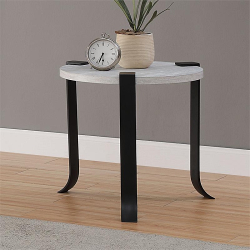 Furniture of America Marwell Metal 3-Piece Coffee Table Set in Antique White