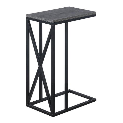 Pemberly Row C End Table in Weathered Gray Wood and Black Metal