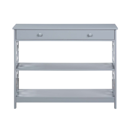 Pemberly Row Contemporary One-Drawer Console Table in Gray Wood Finish