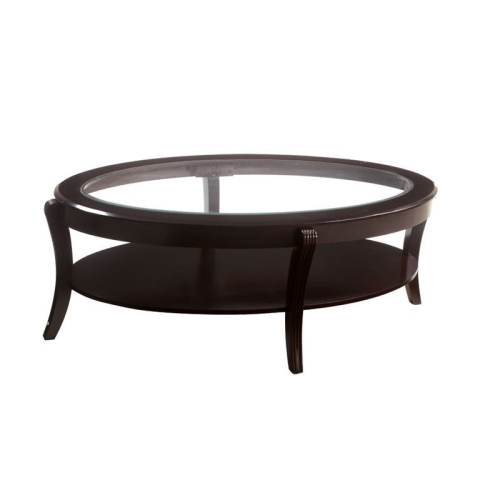 BOWERY HILL  Glass Top Coffee Table In Espresso