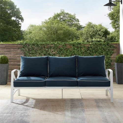 Crosley Kaplan Outdoor Metal Sofa in Navy