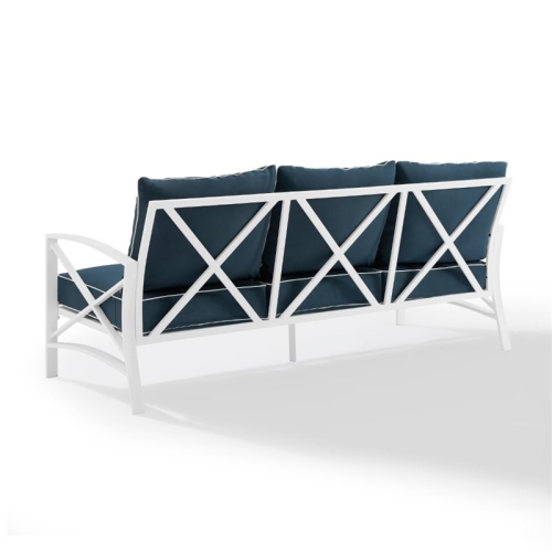 Crosley Kaplan Outdoor Metal Sofa in Navy